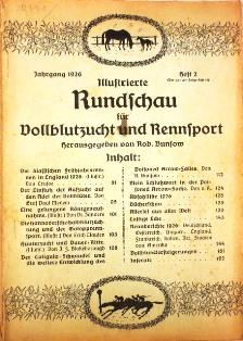 Illustrierte Rundschau für Vollblutzucht und Rennsport. Jahrgang 1926, Heft 2 (Der ganzen Folge H...