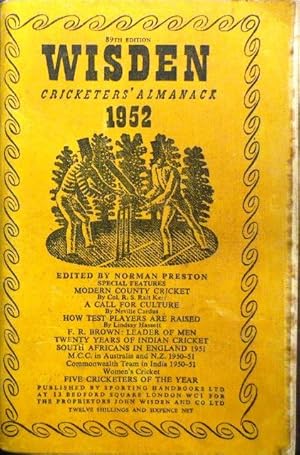 WISDEN Cricketers' Almanack 1952.