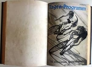 (Olympiade 1936) Tages-Programme 1-9 gebunden in einem Leinen-Einband.