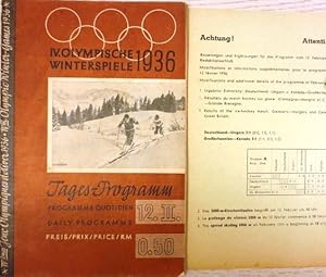 (Olympiade 1936) IV. Olympische Winterspiele 1936. Tages-Programm vom 12.II.1936 - Programme Quot...