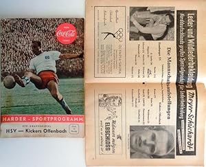 HARDER Sportprogramm. DFB-Gruppenspiel HSV - Kickers Offenbach. 20. Juni 1959, Volksparkstadion H...