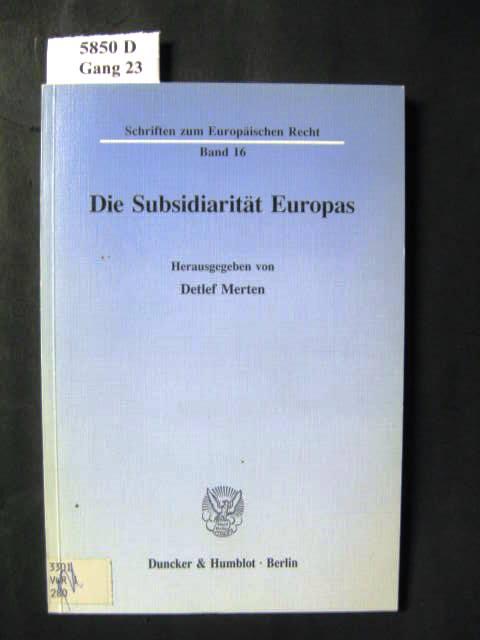 Die Subsidiarität Europas