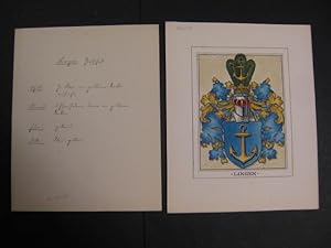 Wappen der Grafschaft Lingen a.d. Ems, der Schild mit goldenem Anker auf blauem Grund, die Helmzi...