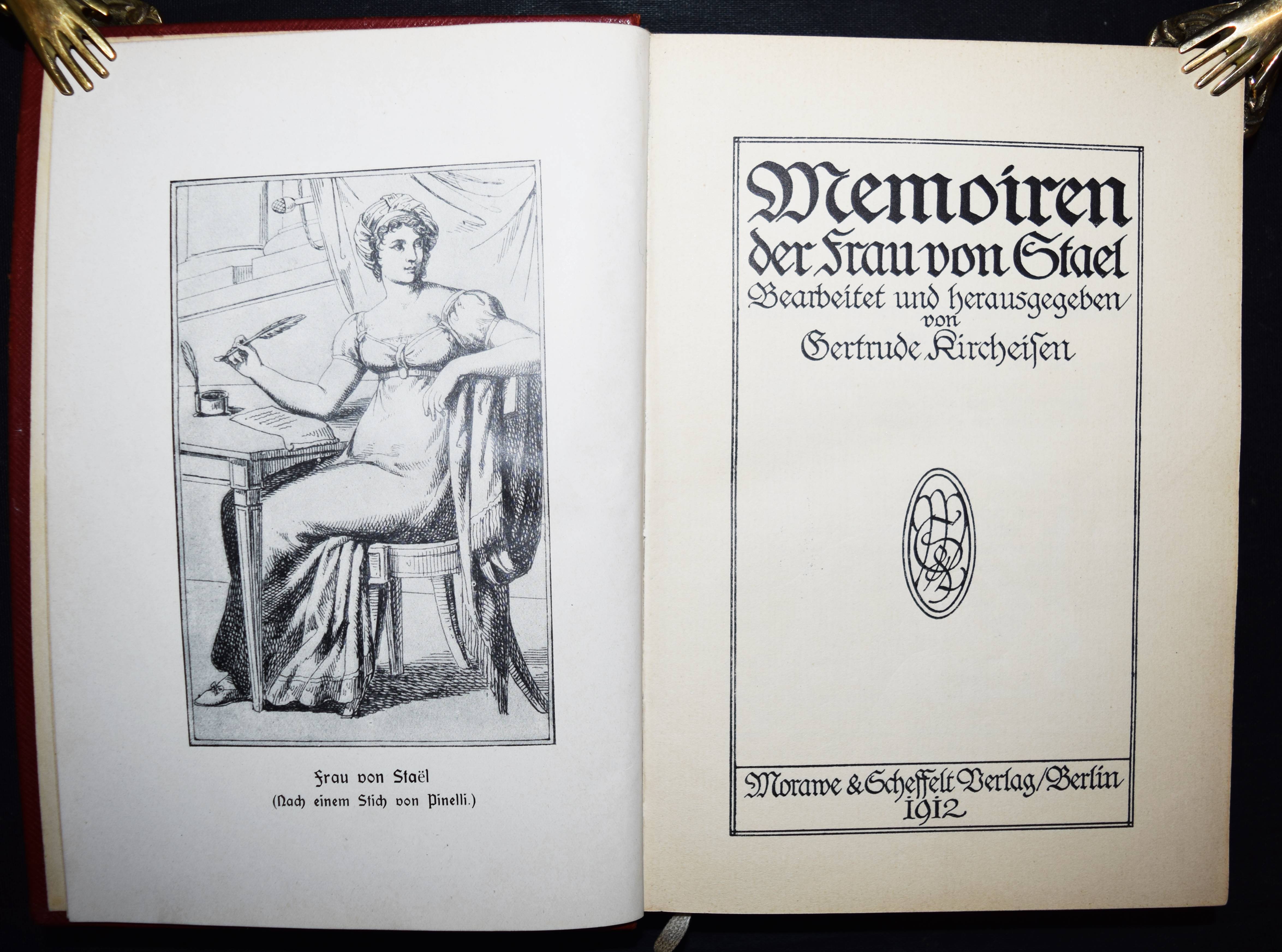 Memoiren der Frau von Stael. Bearbeitet und herausgegeben von Gertrude Kircheisen. - Staël, (Anne-Louise-Germaine de).