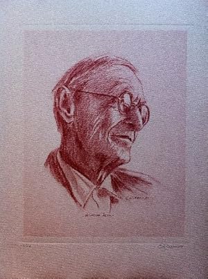 "Hermann Hesse". Original Lithographie nach einer Rötelzeichnung.