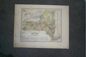 (Map of New York): A New Map of New York with Its Canals, Roads & Distances from Place to Place A...