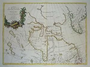 (Map / Chart of Eastern Canada- Hudson Bay, Newfoundland, Greenland, Labrador): La Baya D' Hudson...