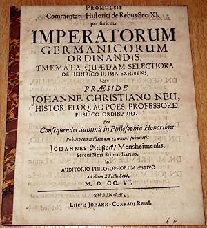 Promulsis commentarii historici de rebus Sec. XI per seriem Imperatorum Germanicorum ordinandis, ...