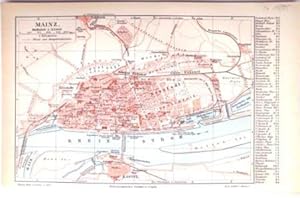 Mainz. Stadtplan m. einigen Ortsangaben