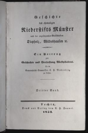 Geschichte des ehemaligen Niederstifts Münster und der angränzenden (angrenzenden) Grafschaften D...