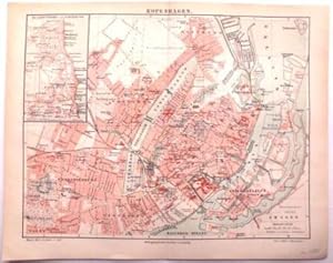 Kopenhagen. Stadtplan m. Nebenkarte ("Klampenborg und Umgebung", Maßstab 1:85 000))