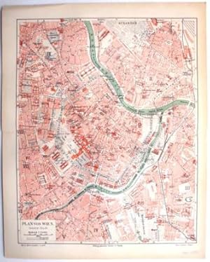 Wien. Plan von Wien. Innere Stadt. Mit montiertem Straßenverzeichnis ("Namen-Register")