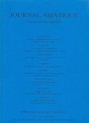 JOURNAL ASIATIQUE- PERIODIQUE TRIMESTRIEL. Publié avec le concours de la Société Asiatique du cen...