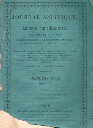 JOURNAL ASIATIQUE OU RECUEIL DE MEMOIRES D'EXTRAITS ET DE NOTICES Relatifs à l'histoire, à la phi...