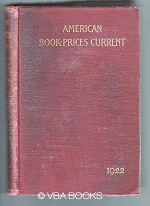 American Book Prices Current 1922