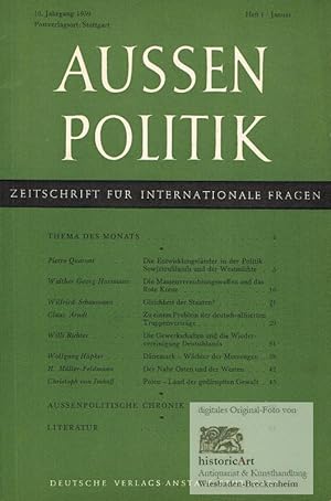 Aussenpolitik. Zeitschrift für internationale Fragen. 10. Jahrgang 1959. Heft 1 / Januar