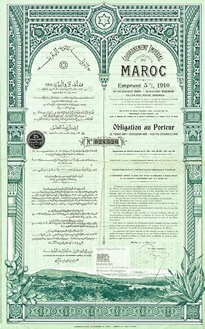 Gouvernement Impérial du Maroc. Kaiserlich Marokkanische Regierung. 5 % Anleihe von 1910. Emprunt...