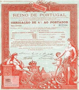 Reino de Portugal, Ministerio da Fazenda, Junta do Credito Publico. Obrigacao de 4 % ao portador ...