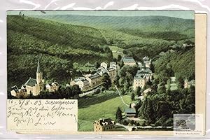 Schlangenbad. Ansicht aus der Vogelschau auf Ansichtspostkarte von 1903