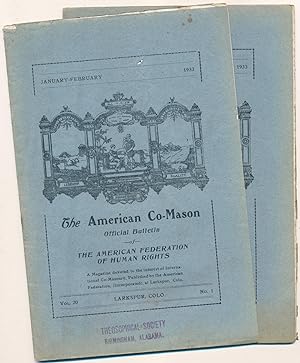 The American Co-Mason, Vol. 20, Nos. 1 (Jan.-Feb.) and 2 (March-April), 1933 ( 2 issues ).
