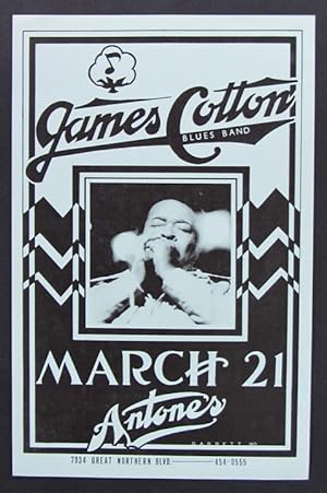 James Cotton Blues Band, Original 1980 Concert Poster, Antone's, Austin Texas