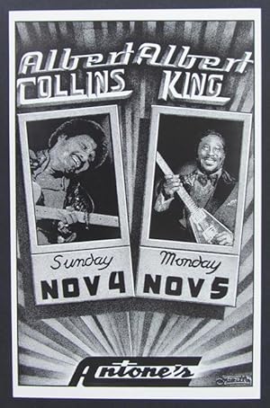 Albert Collins/Albert King, Original Vintage 1984 Concert Poster, Antone's, Austin, Texas.