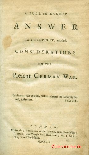 A Full and Candid Answer To a Pamphlet, entitled, Considerations On The Present German War.