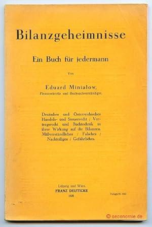 Bilanzgeheimnisse. Ein Buch für jedermann. Deutsches und Österreichisches Handels- und Steuerrech...