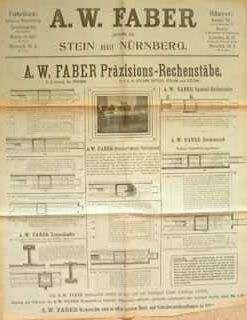 Werbeplakat. der Fa. A. W. Faber, gegr. 1761, Stein bei Nürnberg. A. W. Faber Präzisions-Rechenst...