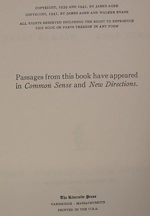 Let Us Now Praise Famous Men: Agee, James; Evans, Walker
