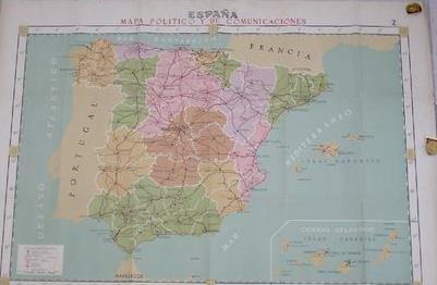 mapa politico de españa 1950 Espana Mapa Politico Y De Comunicaciones Ministerio De Educacion Nacional Sobre 1950 Coleccionismo Papel Mapas Contemporaneos Desde Siglo Xix Mapa El Saber Si Ocupa Lugar mapa politico de españa 1950
