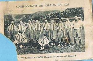 CROMO SUELTO. FUTBOL.CAMPEONATO DE ESPAÑA EN 1925. Nº 11. C. ATHETIC DE GIJON. CAMPEON DE ASTURIA...