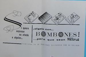 MUESTRA DE DISEÑO PUBLICITARIO. BOMBONES NESTLÉ. AÑOS 60. (Coleccionismo Papel/Carteles Pequeño F...