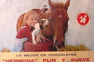 CARTEL PROVENIENTE DE UN CALENDARIO DE CHOCOLATE CHOCOLATES HERMINIA PLIN Y SUEVE, SIN FECHA. (Co...