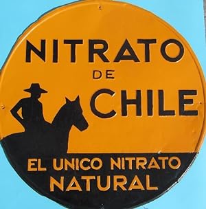CHAPA METALICA NITRATO DE CHILE. REPINTADA. (Coleccionismo Objetos/Carteles, Chapas y Espejos Esm...