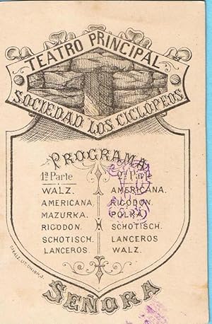 TEATRO PRINCIPAL. SOCIEDAD LOS CICLÓPEOS. PROGRAMA MUSICAL. GIRALT LIT. UNIÓN, 3. TARRAGONA. 1880...