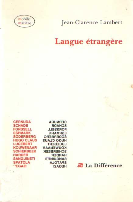 Langue étrangère - Lambert, Jean Clarence