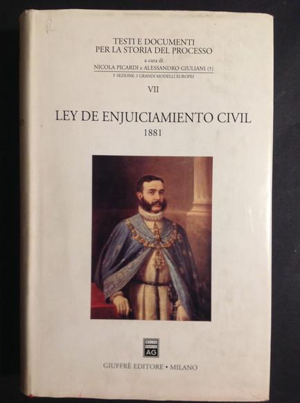 LEY DE ENJUICIAMIENTO CIVIL 1881 - AAVV