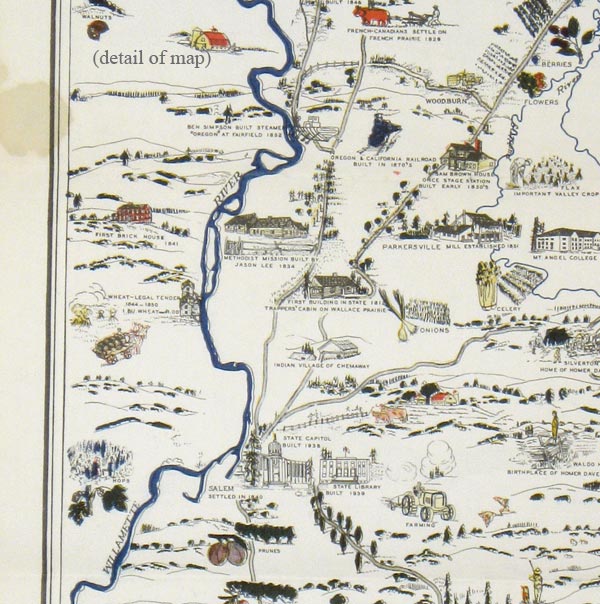 Pictorial Map Marion County and City of Salem 1940. by OREGON WPA
