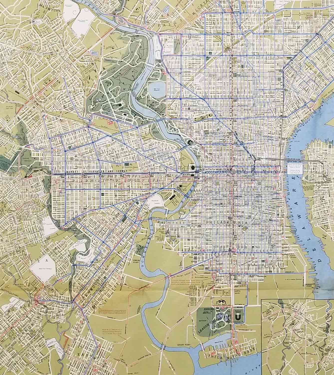 Street Map of Philadelphia and Vicinity. by PENNSYLVANIA - PHILADELPHIA ...