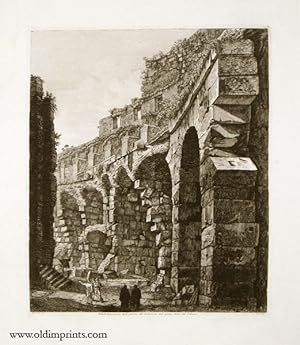 Veduta di porzione degli avanzi dell'Ambulacro del piano terra nel Colosseo.