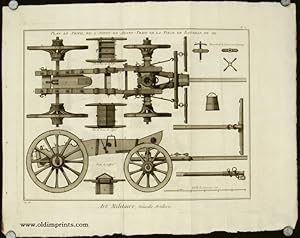 Art Militaire, Nouvelle Artillerie. Plan et Profil de L'Affut et Avant-Train de la Piece de Batai...