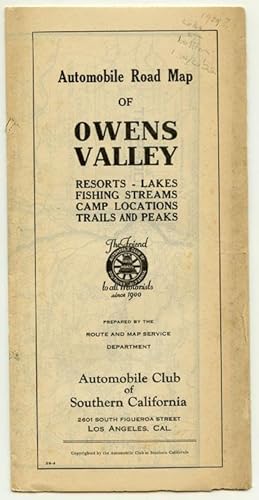 Automobile Road Map of Owens Valley.