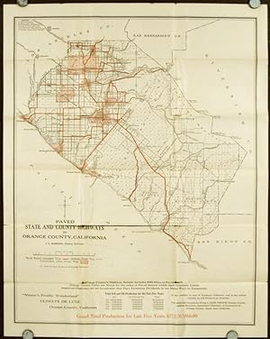Board of Supervisor's Map of County, Showing Particularly the Paved Highways of Orange County Cal...