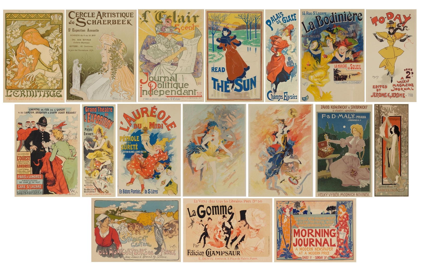 COLOURFUL PICTURE OF THE BELLE ÉPOQUE Belle Époque posters in small sizes, from "Les Maîtres de l'Affiche: publication mensuelle contenant la reproduction des plus belles affiches illustrées des grands artistes, français et étrangers"