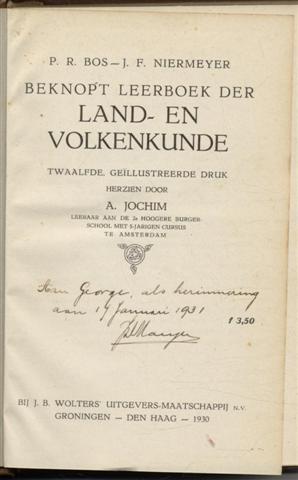 Beknopt leerboek der land- en volkenkunde