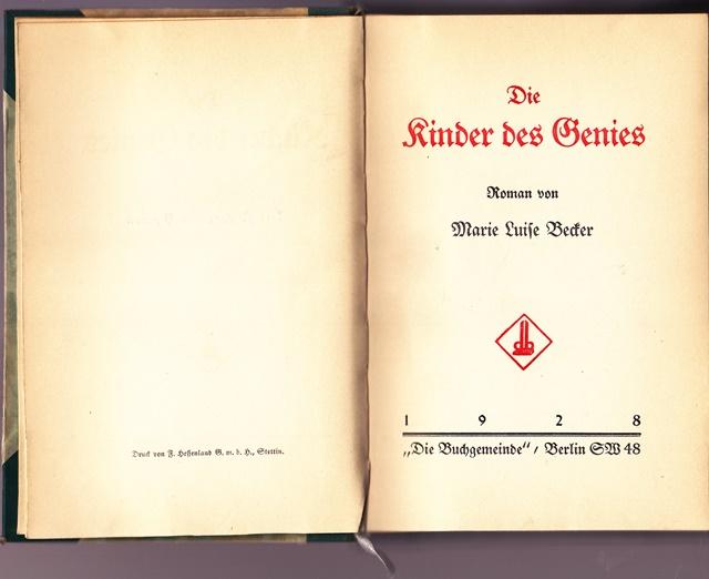 Die Kinder des Genies. - Becker, Marie Luise