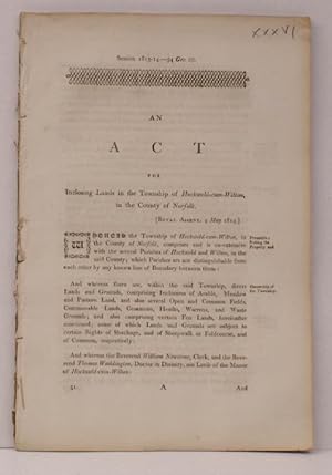 An Act for Inclosing Lands in the Township of Hockwold-cum-Wilton. in the County of Norfolk. FIRS...