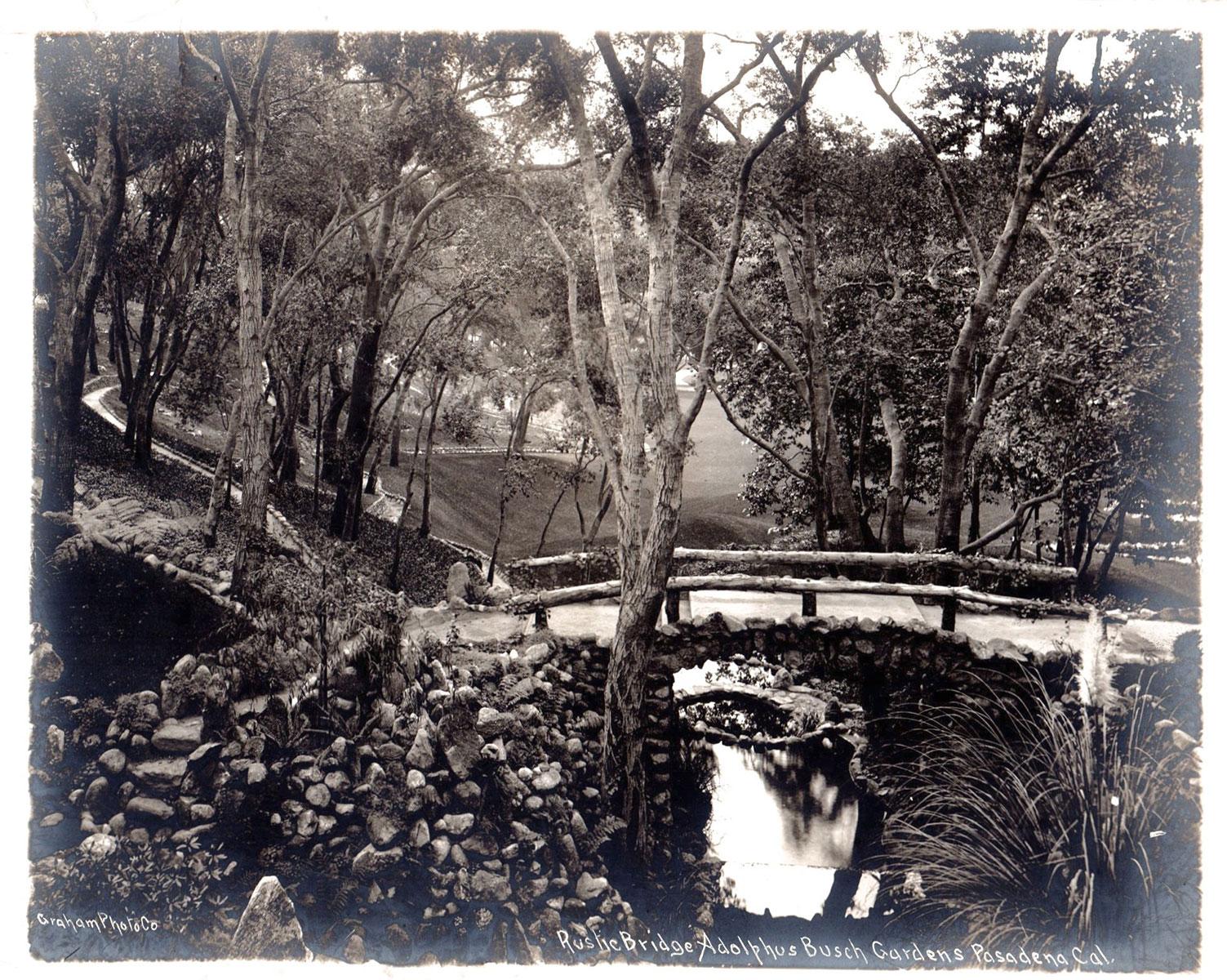 Rustic Bridge Adolphus Busch Gardens Pasadena Cal Von Graham