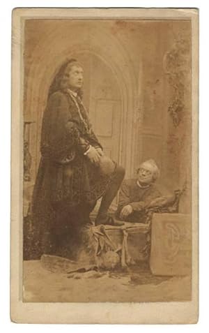 (Charles Fechter as Hamlet in the cemetery scene with Henry Widdicomb as First Gravedigger, from ...